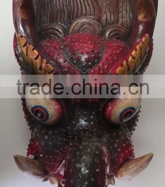 Dragon Mask Wall Hanging Decor Handmade in Nepal photo-5