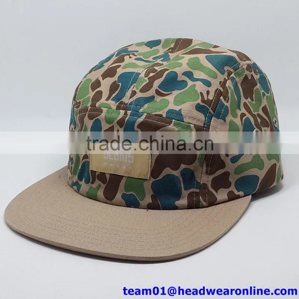 Custom Made Design Camo 5 Panel Snapback Cap/hat photo-2