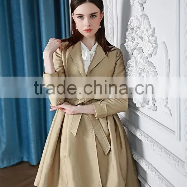 Fashion Ladies Khaki Color Windbreaker Wind Coat photo-3