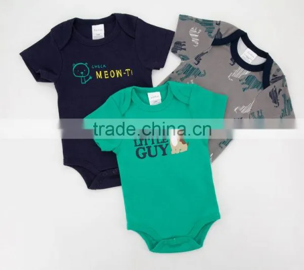 2017 Wholesale 3 Piece/lot Sleeveless Soft Cotton Baby Rompers For Newborn photo-3