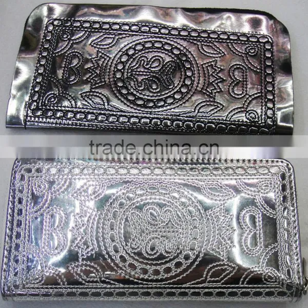 Fashion New Silver Stitching Crown Leather pu Wallet photo-3
