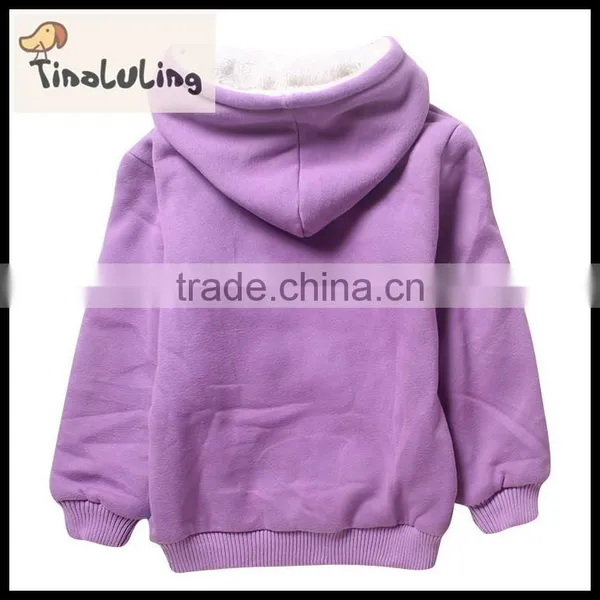 2015 Fashion Plain Kids Hooded Sweatshirt Zip Coral Fleece Baby Clothing China Plus Size Jackets photo-2