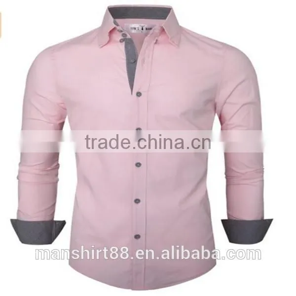 2016 New Wholesale Classic Slim Fit Plaid Custom Mens Casual Dress Shirts photo-5