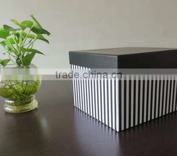 Gift Box Set - Gift Box Stripe Square Lime Set of 3 Black photo-3