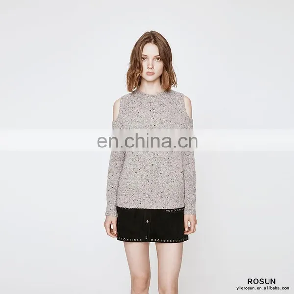 Women Newest Design Long Sleeve Pullover Off Shoulder Knitted Wear photo-2