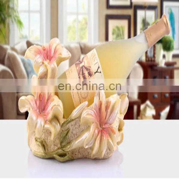 Wholesale Lifelike Beautigul Lily Wine Rack, Elegent Wine Holder