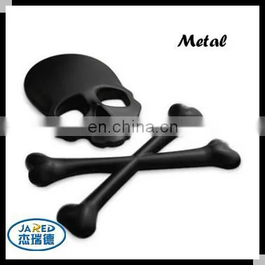 3D Skull Metal Car Motorcycle Sticker Label Skull Emblem Badge photo-3