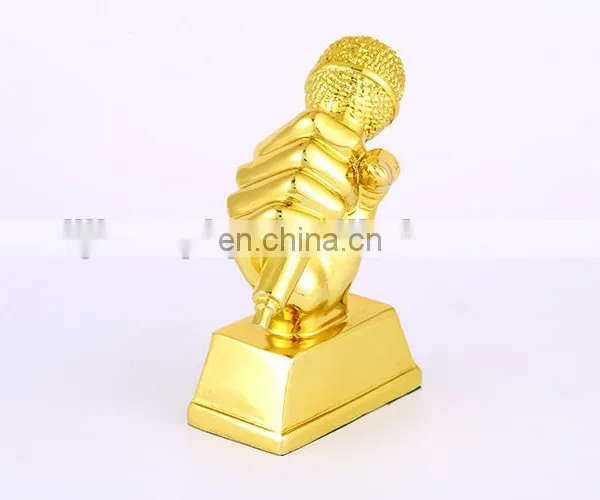 2016 Golden Microphone Trophy Resin Cup for Good Singer Wholesale photo-2
