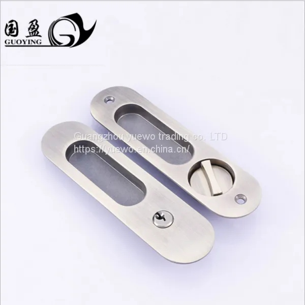 Remove Door Handle Lock Double-sided Invisible Door Lock Dark Handle Sliding Door Lock Toilet Bathroom Lock Hook photo-2