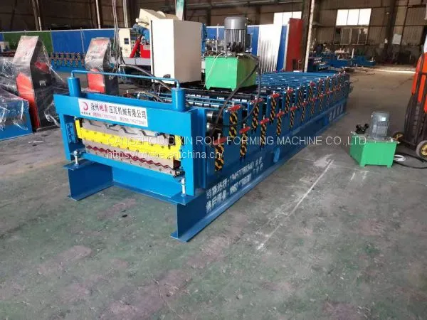 Double Layer Metal Roofing Sheet Trapezoid Profile Roll Forming Making Machine photo-2