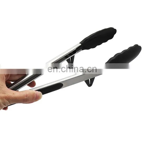 Kitchen Tools Stainless Steel Silicone Tongs With Function of Locking Tongs photo-5