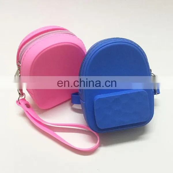 Women'Promotion Gift Silicone Coin Bag Young Ladies Wallet Creative Small Backpack Coin Purse photo-4