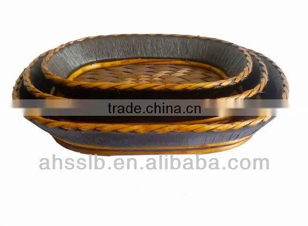 2013 New Style Wholesale Elegat Various Shaped Willow Wicker and Woodchip Storage Plate photo-2