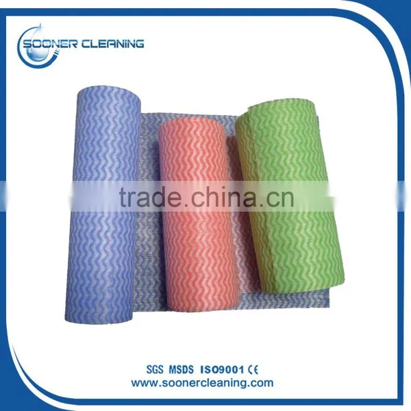 [soonerclean] Disposable Polyester/Viscose Fabric Kitchen Cleaning Cloth in Roll photo-2