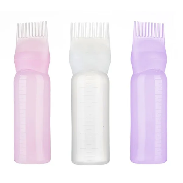 6 oz Hair Dye Bottle Applicator Brush Dispensing Salon Hair Coloring Dyeing New Empty Hair Dye Bottle With Applicator Brush