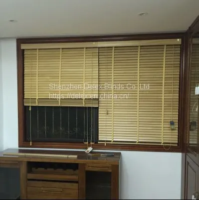 50mm Basswood Venetian Blinds Manual Control System photo-2