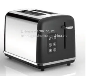 2-slice Stainless steeltoaster in retro style,with digital display（Wechat:13510231336）