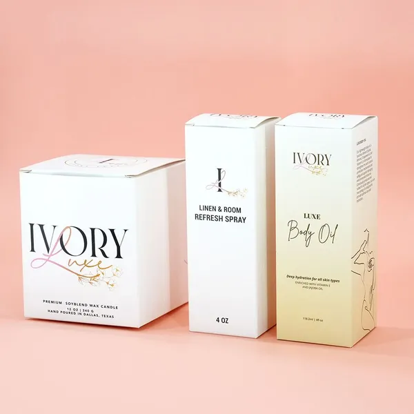 Custom Candle Package Ivory Cardboard Material Refresh Spray Perfume Printing Perfume Boxes photo-3