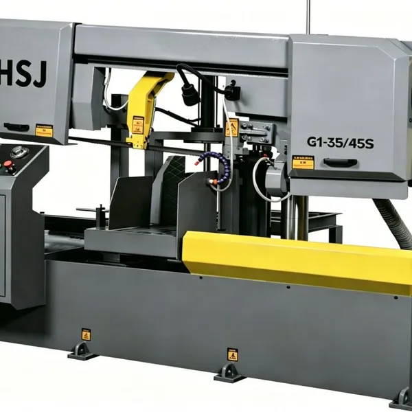 Hongshengjie Horizontal Metal Band Saw Machine G1-35/45 – Suitable for Cutting Angle Steel and H-shaped Steel Profiles