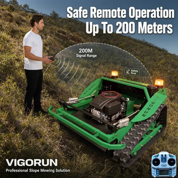 Robot Lawn Mower Mowers Remote Control Mulcher VTLM800 800mm Cut 60 Degree Slope Servo Drive for River Bank photo-3