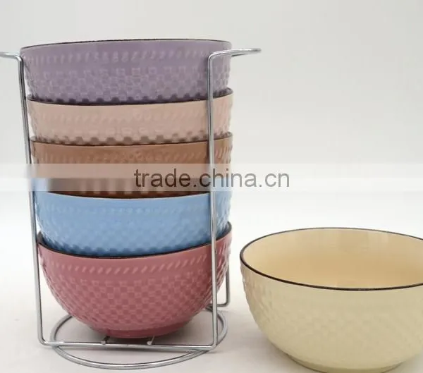 Solid Glaze Embossed Bowl photo-2