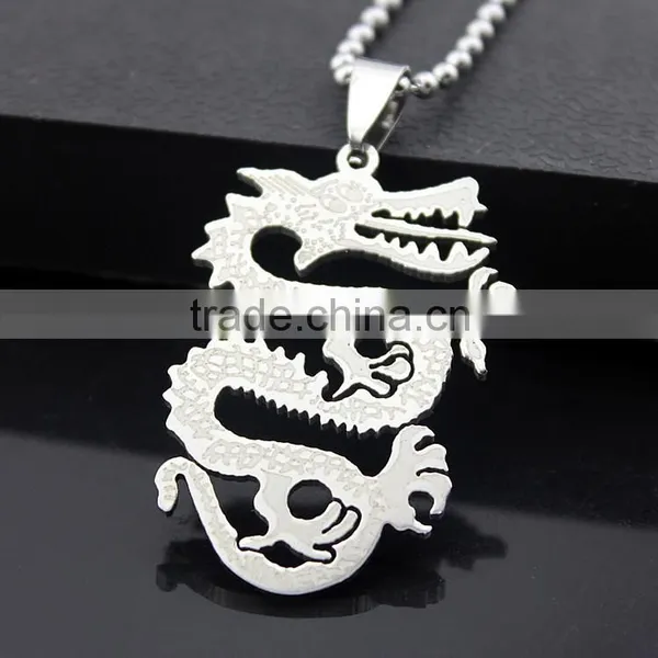 Scaly Dragon of Hollow Stainless Steel Jewelry Necklace photo-3