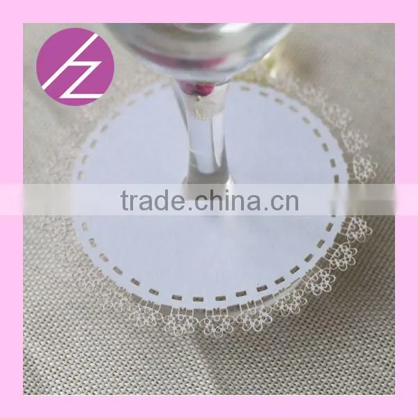 Haoze Laser Cut Place Card on the Bottom of Wine Glass WC-1 for Party Wedding