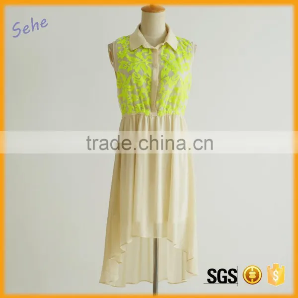 Plus Size Dress Stand Collar Elastic Waist Dress Button up Dress Shirts Supplier's Choice