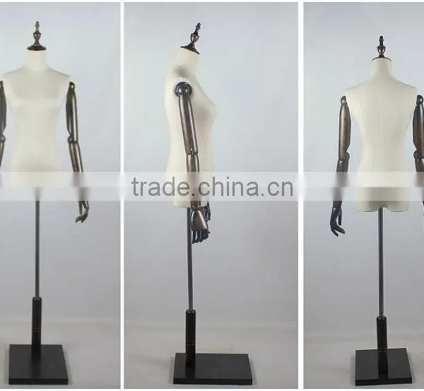 Half Mannequin Female With Wood Arms