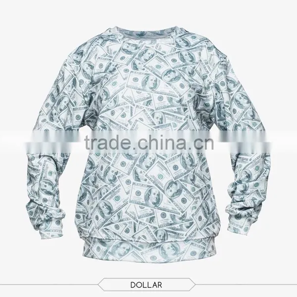 Fashion Usd Money High Quality 3d Digital Print Fullprint Crewneck Sweatshirt Spring Autumn Unisex Custom Oversized Pullover photo-5