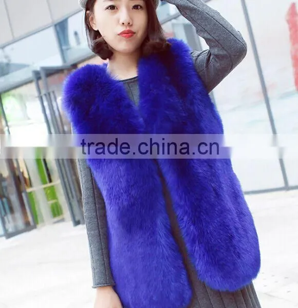 QYQX-001 High Quality Blue Fox Fur Vest photo-5
