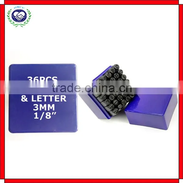 Die Punch Jewelers Set 36 pc 1/8' 3MM Letter & Number Steel Stamp photo-2