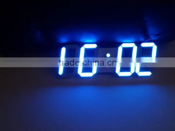 Remoter Large Blue Digital Led Wall Clock With Temperature, Date and Alarm photo-6