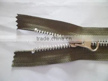 5# Metal Aluminum Teeth Zipper Close End Zipper With Auto-lock Thumb Puller Slider Zipper Jacket Zipper photo-2