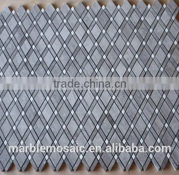 Rhombus wooden Marble Mosaic, marble stone mosaic