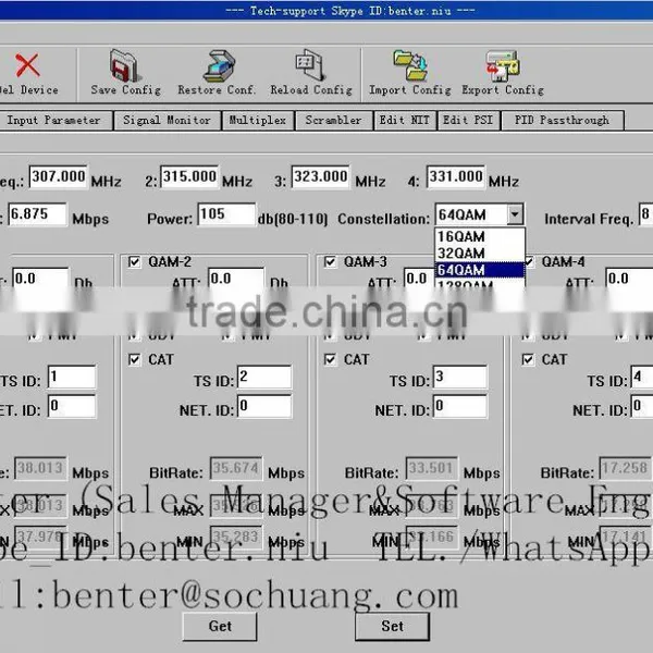 4in1 Satellite Dvb-s2 Dvb-c Transmodulator(DisEqc/22KHz,8*DVB-S/S2+4*ASI In,4 QAM RF Out) photo-3