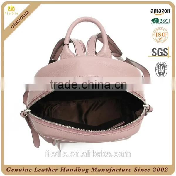 CSS1498-001 Fashion Practical Elegant Small Designer's Genuine Leather Ladies Pink Daypacks /Backpacks photo-4