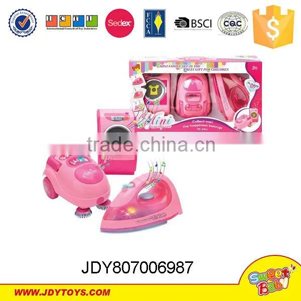 Plastic Pink Functional Household Appliance,cleaner&iron&kettle&washer Play Toys Set photo-6