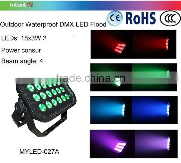 DMX 18pcs x Tri-RGB IP66 Outdoor Flood LED Garden Light photo-4