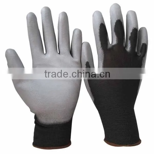Black PU Coated Safety Glove for Light Engineering Work