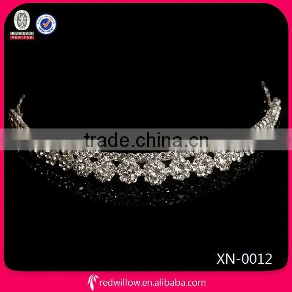 Classical USABride Silver Crystal Rhinestone Princess Tiara Crown Bridal Tiara photo-2