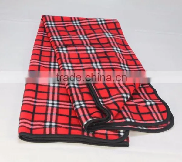 Compact Plaid Fleece Throw Blanket With Drawstring Pouch photo-2