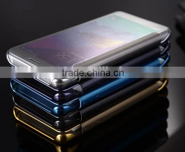 For Samsung Galaxy S7 S7 Edge Flip Slim Mirror View Electroplating Mirror Hard Clear Transparent Mirror Case Cover photo-2