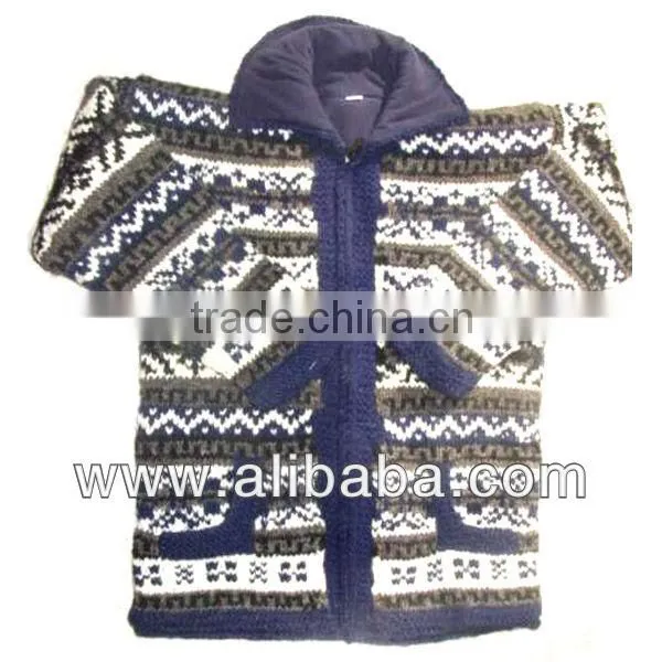 Hand Knitted Woolen Sweater With Hood