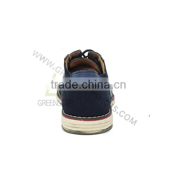 Navy Blue Cow Suede Man Leather Shoes photo-3