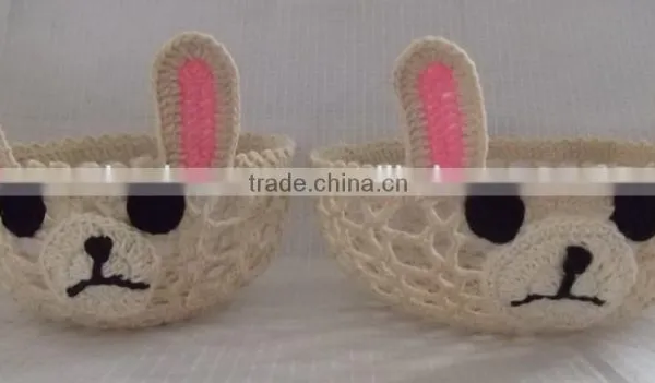 Crochet Animal Molded Basket - Bunny