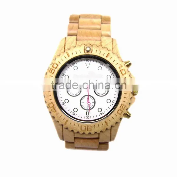 Wholesale and Retail Available Green Sandal Wood Watches With Date Function CE/Rohs Standards Green Sandal Wod Watches