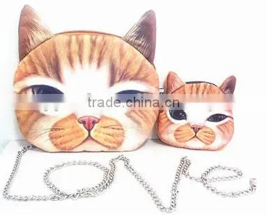 Wholesale 3D Animal Cat Face Chain Shoulder Bag