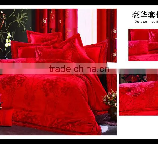 Viscose Cotton Jacquard Fabrics Bright Red photo-6