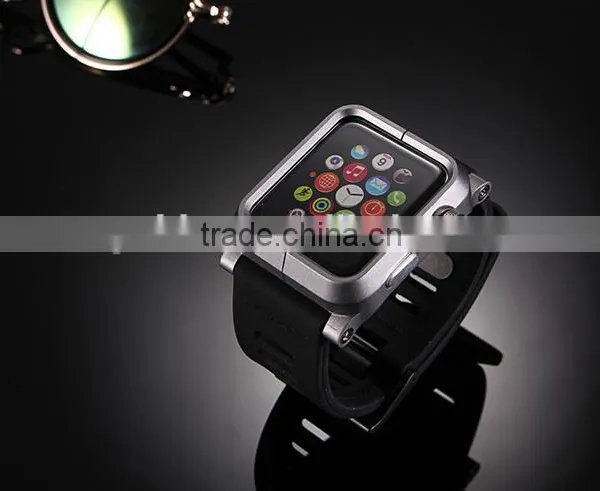 2016 Hot New Products for Apple Watch Silicone Band Wristband Strap With Aluminum Metal Case Cover photo-3